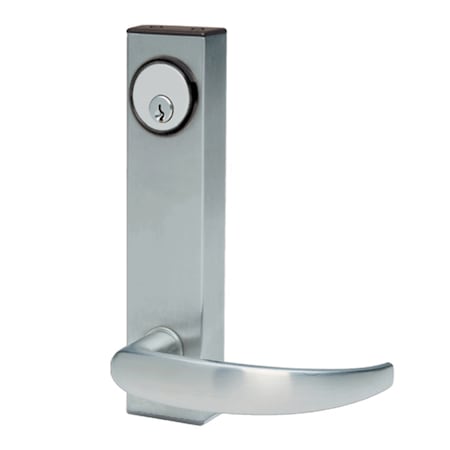 Adams Rite Electrified Entry Trim Curve Handle with Cylinder Hole for Rim Device 12V Fail Secure Satin Stainles 3080E010373032D